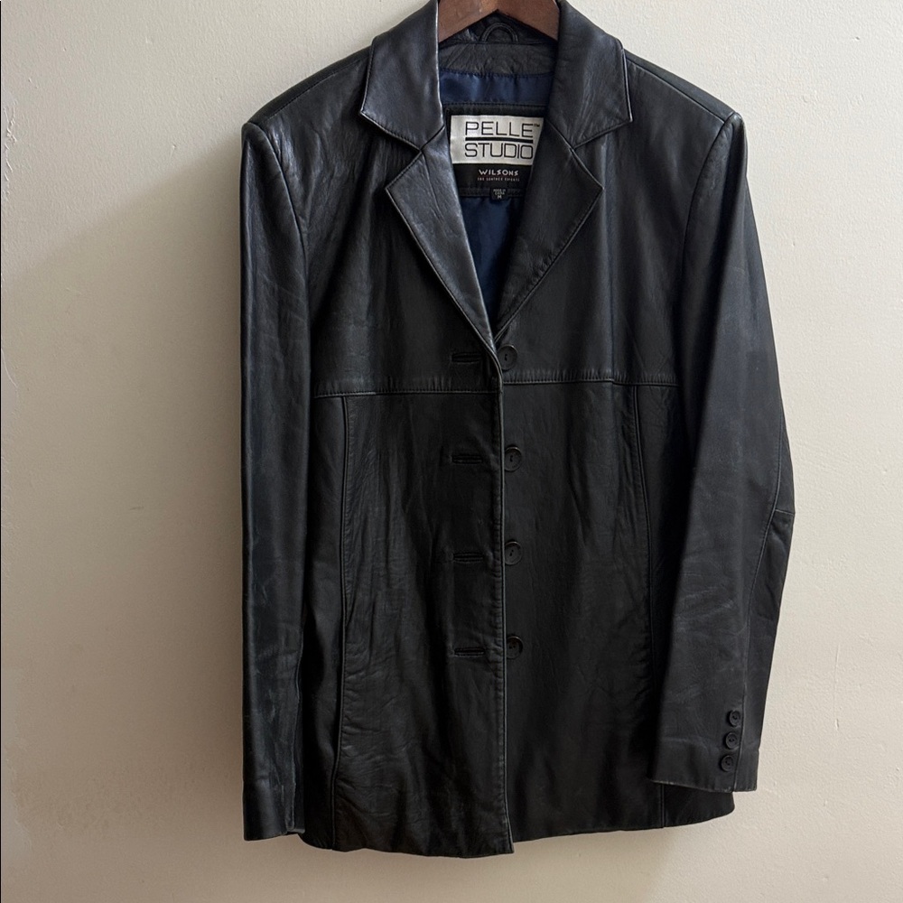 Pelle Studio Dark Leather Trench Coat